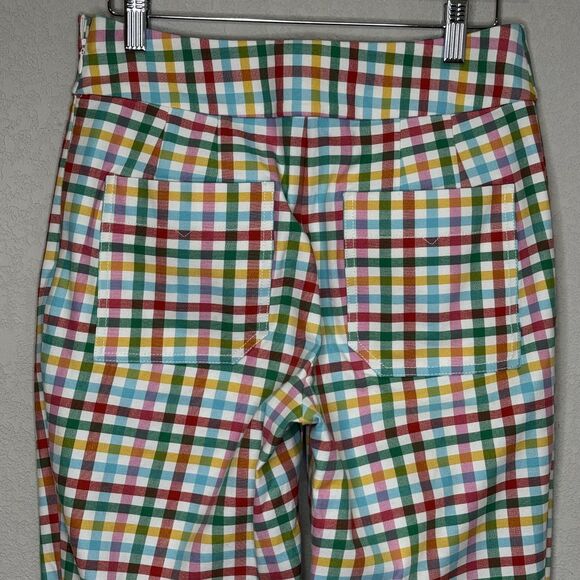 Maeve Anthropologie Pants Womens 2 Plaid High Rise Cropped Side Zip Stretch - Picture 8 of 11